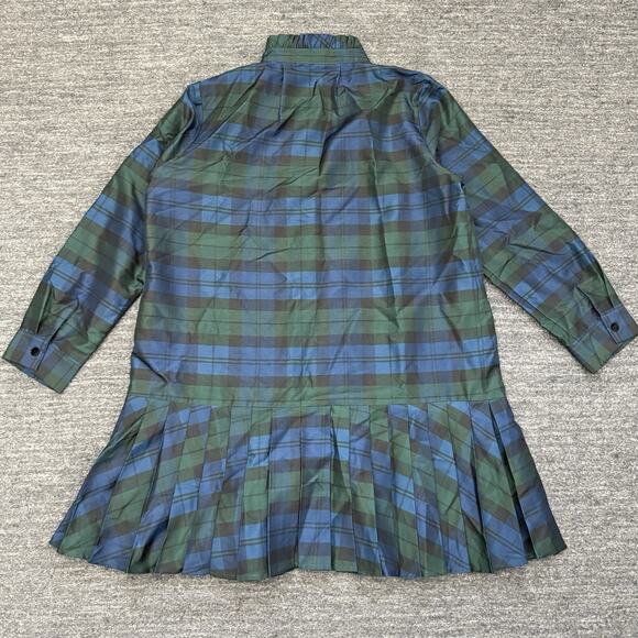 Tuckernuck Tate Dress Women Large Blackwatch Plaid Preppy Ruffle Pleated Mini - Picture 3 of 11